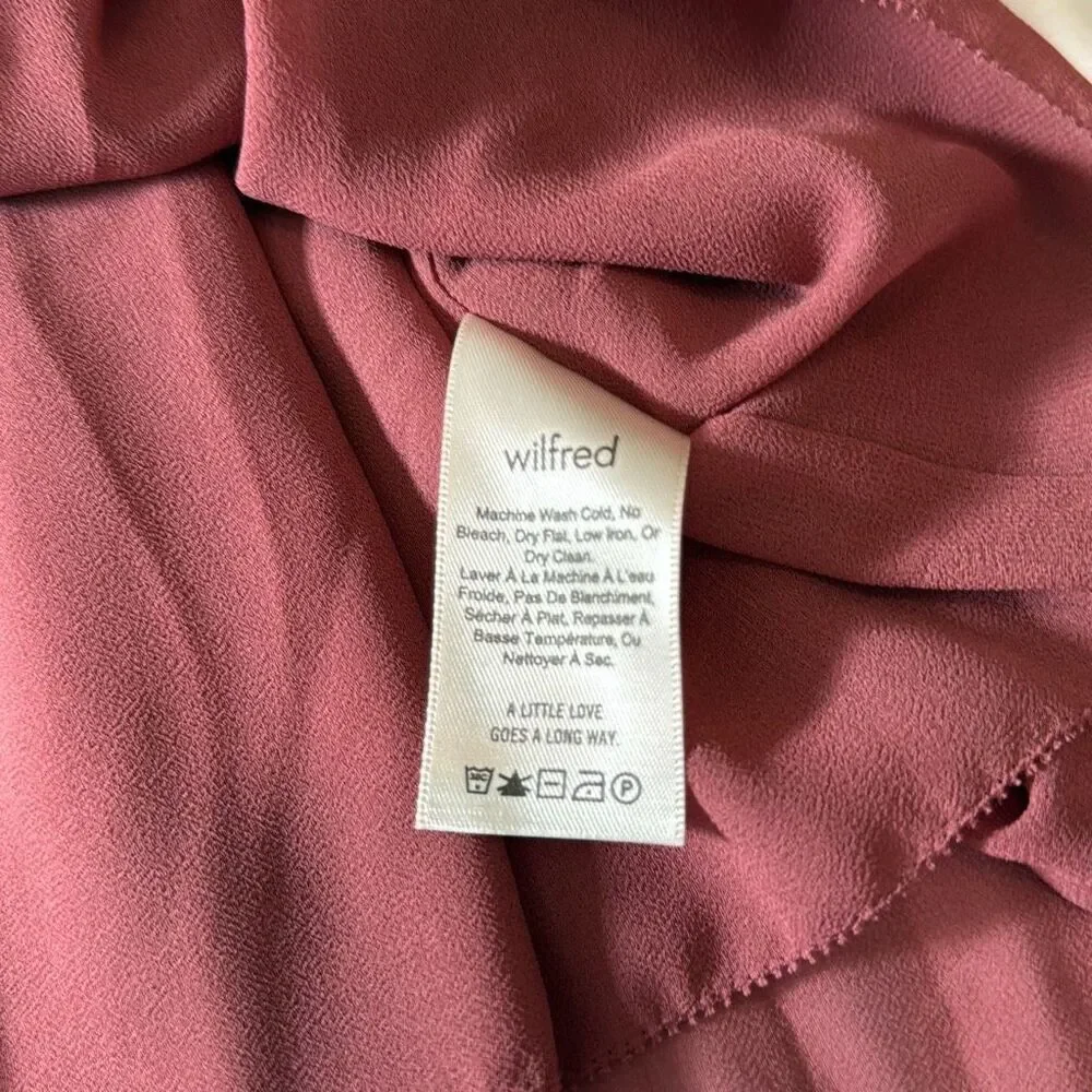 Wilfred aritizia Talance off the shoulder blouse shirt size small mauve flowy pl - Picture 9 of 10